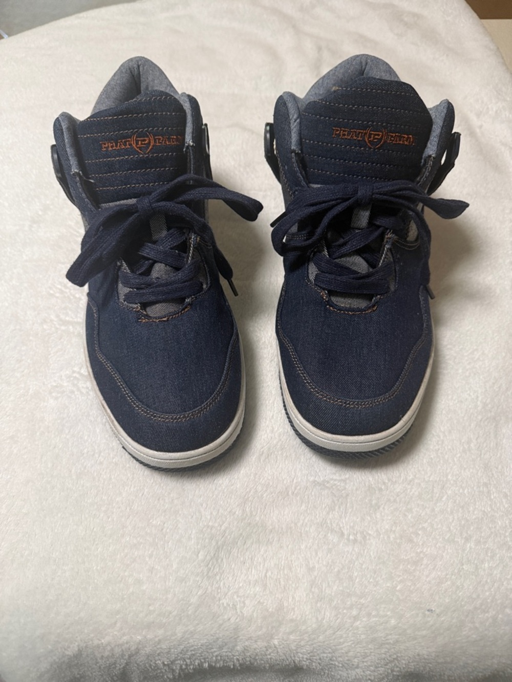 Phat Farm High-Top Sneakers in Navy Blue Denim